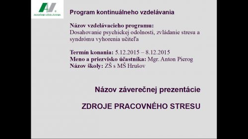 Stres - prezentácia
